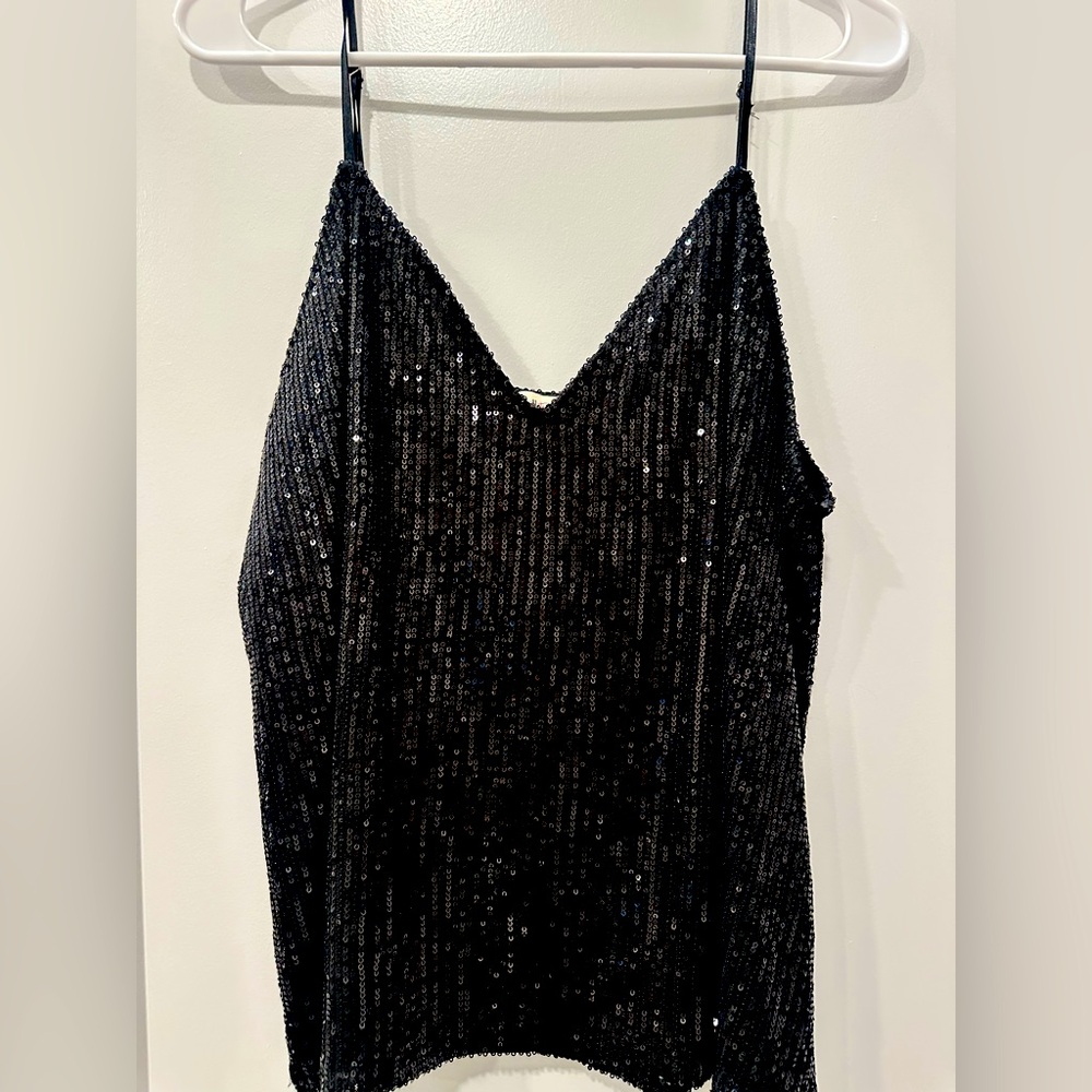 Millibon Black Sequin Camisole Top